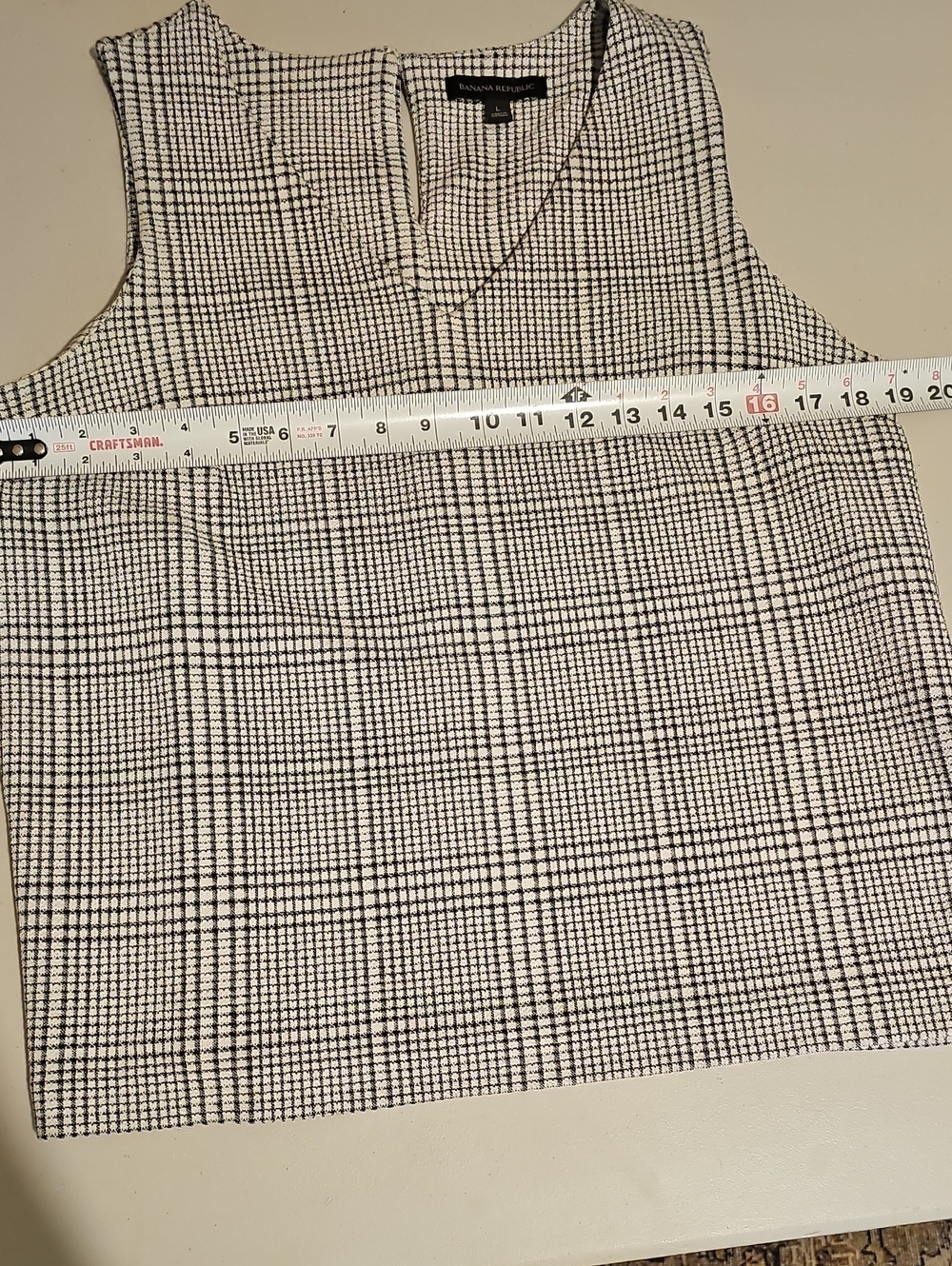 Banana Republic Black & White Plaid Women's Top